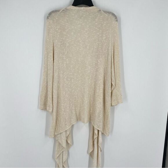 Chico’s Women’s Open Front Shark Bite Hemline Knit Cardigan Duster size 2 - Picture 3 of 3